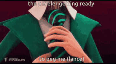 Person In Green Suit And Tie Ready To Peg Another GIF