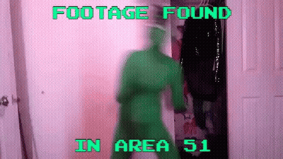 Person In Green Suit Footage Found In Area 51 GIF