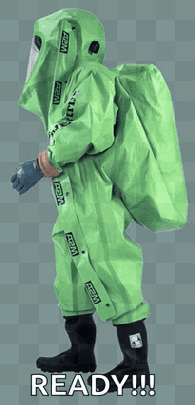 Person in Green Suit Saying Ready