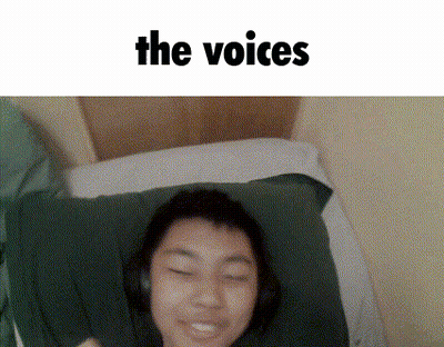 Person In Headphones Lying On Bed The Voices GIF