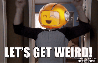 Person In Helmet Saying Lets Get Weird GIF