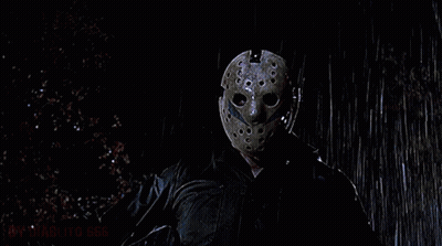 Person In Hockey Mask Holding Knife GIF