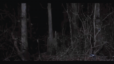 Person In Hockey Mask Holding Sword In Dark GIF