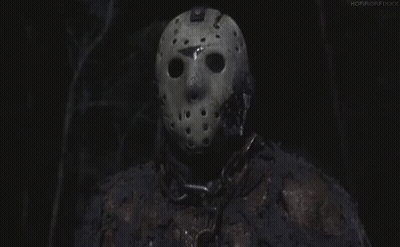Person In Hockey Mask With Chains GIF