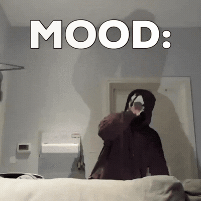 Person In Hooded Jacket In Front Of Mood Wall GIF