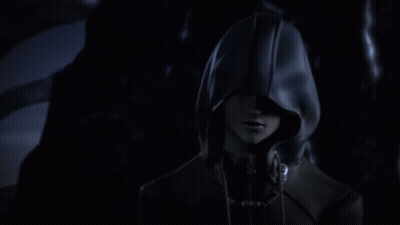 Person In Hooded Jacket With Glowing Eye GIF