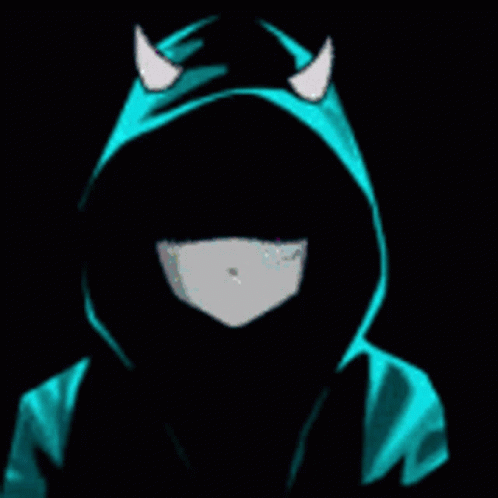 Person In Hoodie With Horns And Lightning GIF