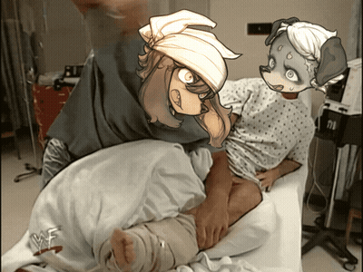 Person In Hospital Bed With Wrestlemania Logo GIF