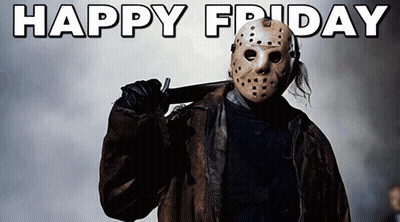 Person In Jason Voorhees Costume In Front Of Door GIF