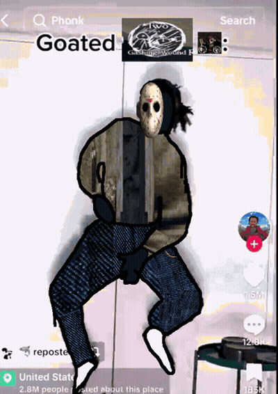 Person In Jason Voorhees Mask On Phone GIF