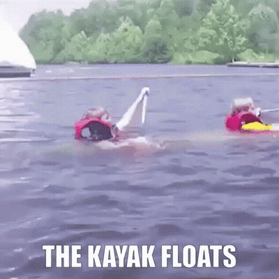 Person In Kayak Floating On Water GIF