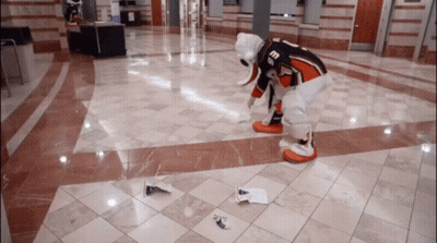 Person In Mascot Costume With 13 GIF