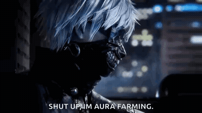 Person In Mask Saying Shut Up Im Aura Farming GIF