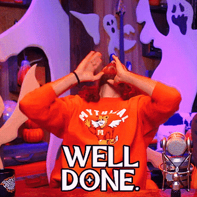 Person In Orange Fox Shirt Says Well Done GIF