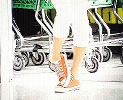 Person In Orange Shoes Standing GIF