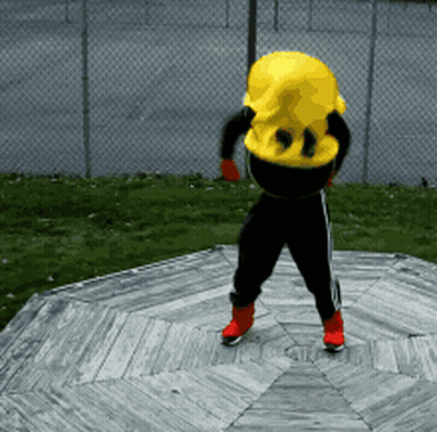 Person In Pac Man Costume Dancing GIF