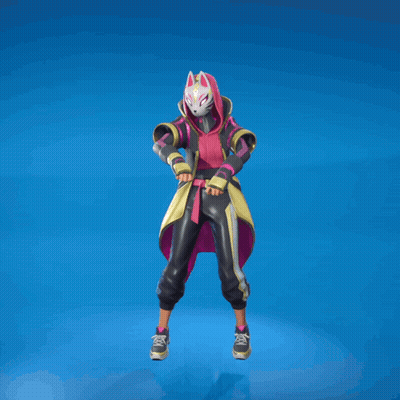 Person In Pink And Yellow Outfit With Fox Mask GIF