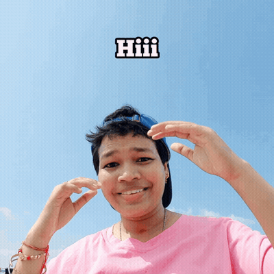 Person In Pink Shirt And Blue Hat Saying Hiii GIF