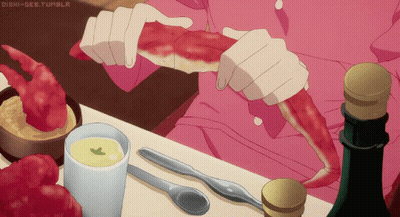 Person In Pink Shirt Holding Red Meat GIF
