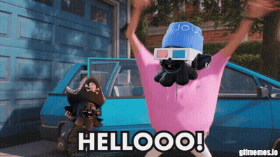 Person In Pirate Hat And 3D Glasses Saying Helloooo GIF