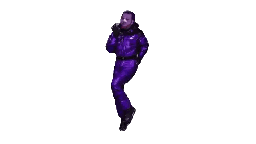 Person In Purple Ski Suit Dancing Sticker