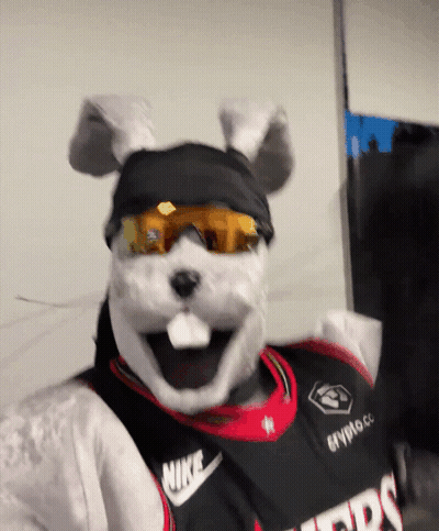 Person In Rabbit Costume And Nike Jersey GIF