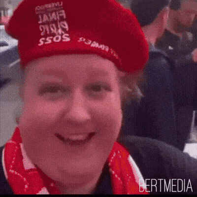 Person In Red Beret And Red Scarf Bertmedia GIF