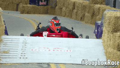 Person In Red Car Number 41 GIF