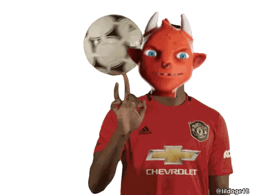 Person In Red Chevrolet Shirt With Soccer Ball Sticker