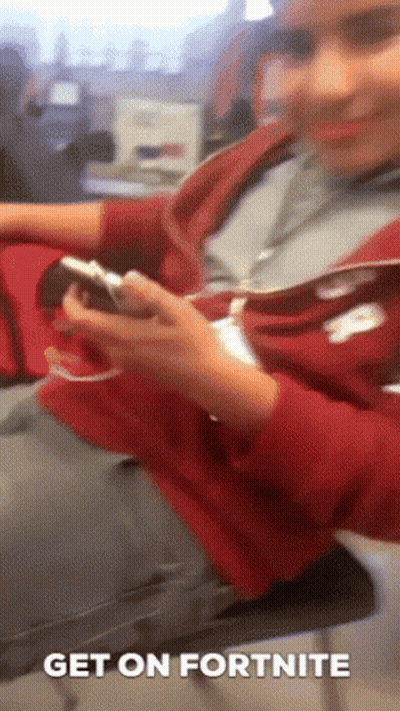 Person In Red Hoodie Playing Fortnite GIF