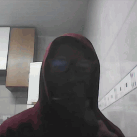 Person In Red Hoodie With Hood On Head GIF
