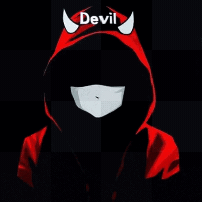 Person In Red Hoodie With Horns GIF