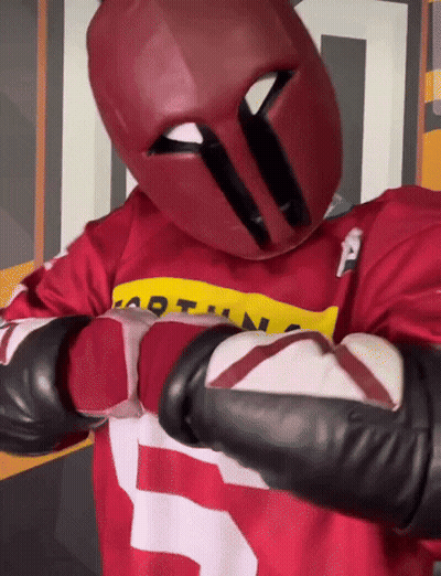 Person In Red Jersey With Letter P GIF