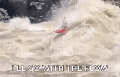 Person In Red Kayak Going With The Flow GIF