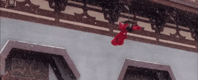 Person In Red Robe Flying GIF