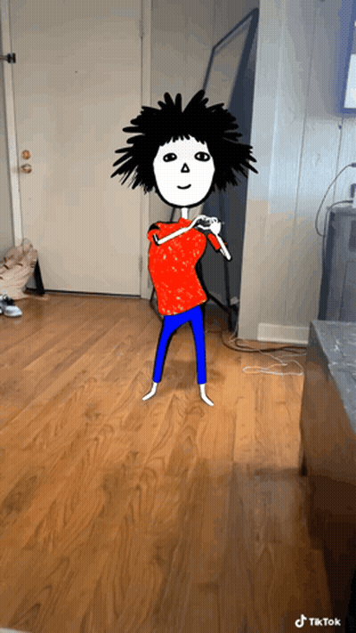 Person In Red Shirt And Blue Pants GIF