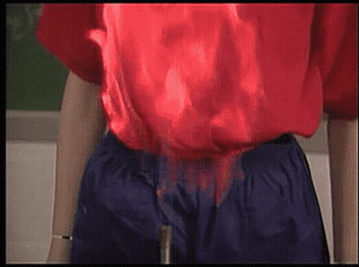 Person In Red Shirt And Blue Shorts GIF