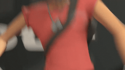 Person In Red Shirt With Black Waist Strap GIF