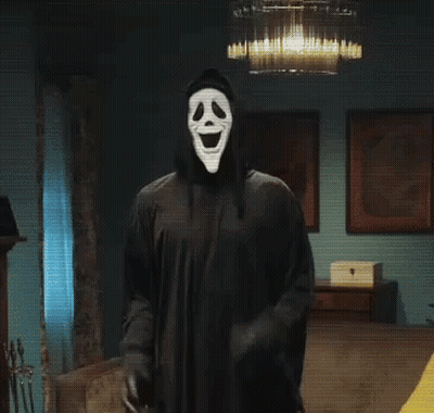 Person In Scream Costume GIF