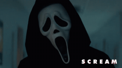 Person In Scream Ghostface Mask GIF