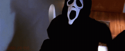 Person In Scream Mask And Black Hoodie GIF
