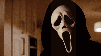 Person In Scream Mask With Black Hood GIF