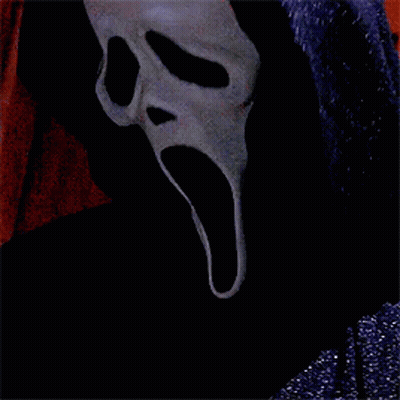 Person In Scream Mask With Hood GIF