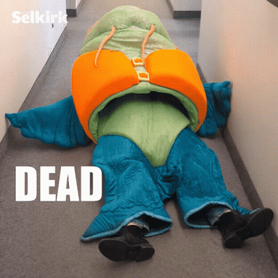 Person In Sleeping Bag Saying Dead GIF