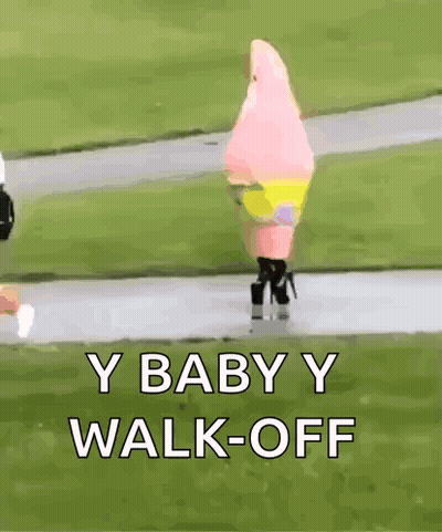 Person In Spongebob Costume Walking Down Path GIF
