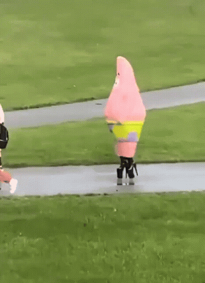 Person In SpongeBob Costume Walking GIF