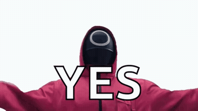 Person In Squid Game Mask Saying Yes GIF