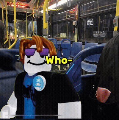 Person In Sunglasses With Who Badge GIF