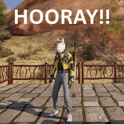 Person In Unicorn Mask Holding Rifle Says Hooray GIF