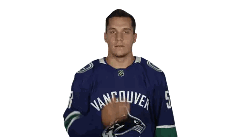 Person In Vancouver Hockey Jersey Covering Face Sticker
